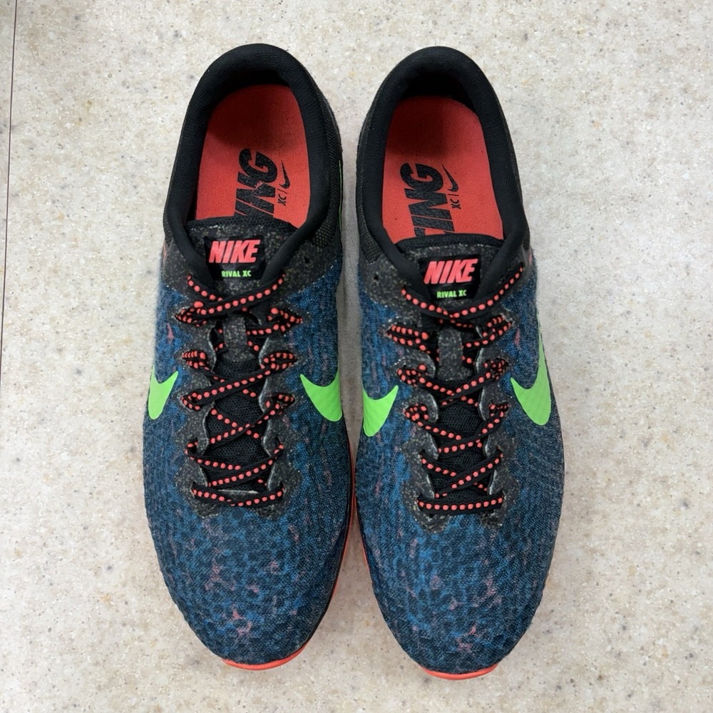 NIKE Grind XC Cross Country Racing Spikes Volt Green Blue Size 9.5 Running Track